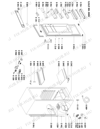 Схема №1 KR 2143 A2+ WS с изображением Дверца для холодильной камеры Whirlpool 481010595376