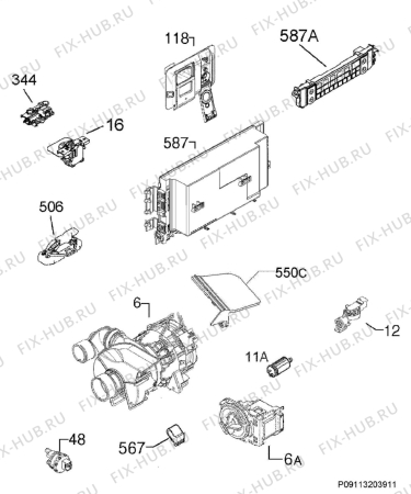 Схема №5 F77602M0P с изображением Панель для посудомоечной машины Aeg 8088483311