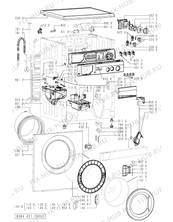 Схема №2 FL 1017 с изображением Тумблер для стиральной машины Whirlpool 481228219585