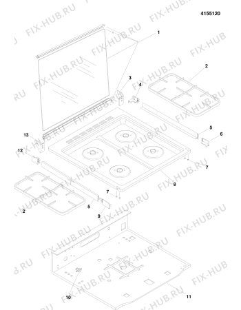 Схема №3 KG1408WMSU (F018142) с изображением Обшивка для электропечи Indesit C00063590