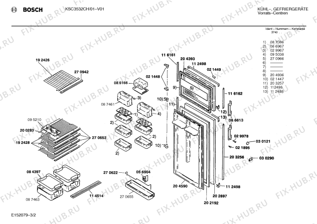 Схема №3 KSC3532IE с изображением Контейнер для холодильника Bosch 00087463