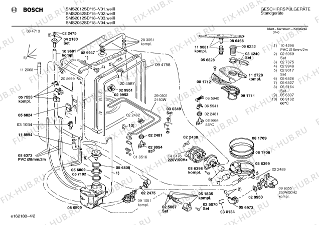 Схема №4 SMS2062SD с изображением Передняя панель для посудомоечной машины Bosch 00295189