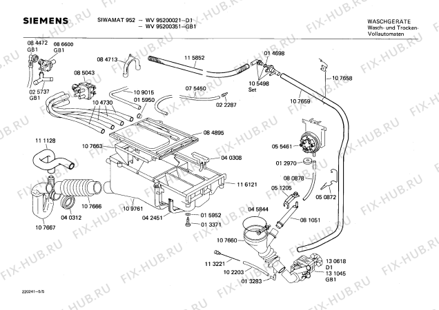 Схема №4 WV95200351 SIWAMAT 952 с изображением Панель для стиралки Siemens 00116643