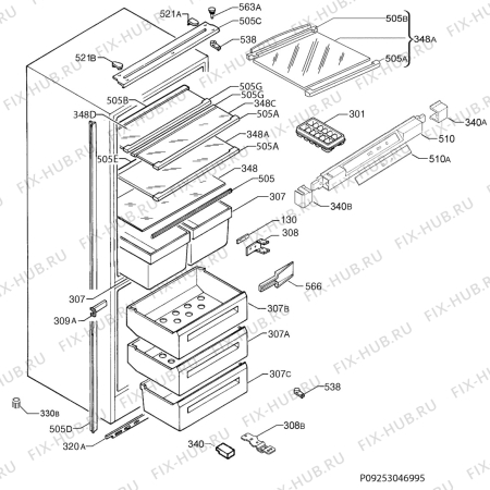 Взрыв-схема холодильника Aeg Electrolux SCD71800S0 - Схема узла Housing 001