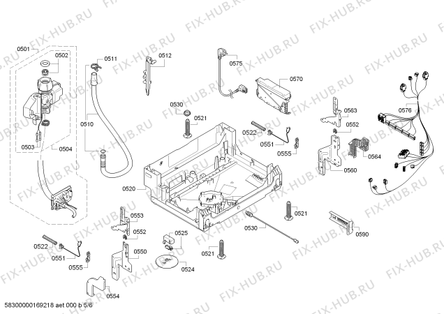 Взрыв-схема посудомоечной машины Bosch SBV40D60EU Silence - Схема узла 05