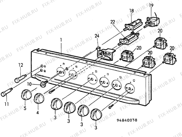 Взрыв-схема посудомоечной машины Electrolux CF7014 - Схема узла H10 Control Panel