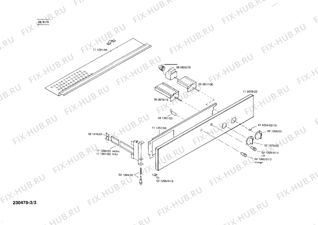 Взрыв-схема плиты (духовки) Siemens HB6115 - Схема узла 03