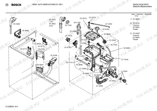 Схема №3 WMV4270SK с изображением Панель для стиральной машины Bosch 00282908