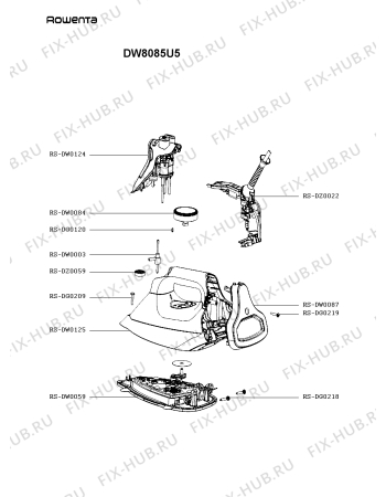 Схема №1 DW8085U5 с изображением Рукоятка для электропарогенератора Rowenta RS-DW0124