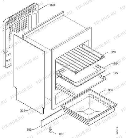 Взрыв-схема плиты (духовки) Electrolux EK6724XL - Схема узла Housing 001