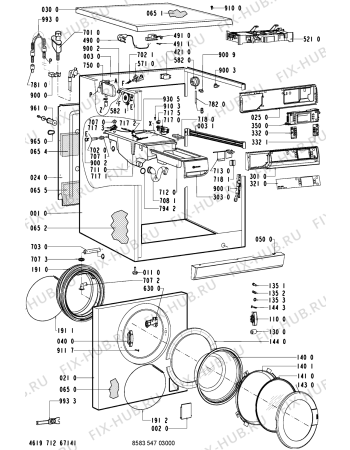 Схема №1 WAL 10788/2-D с изображением Декоративная панель для стиральной машины Whirlpool 481245213616