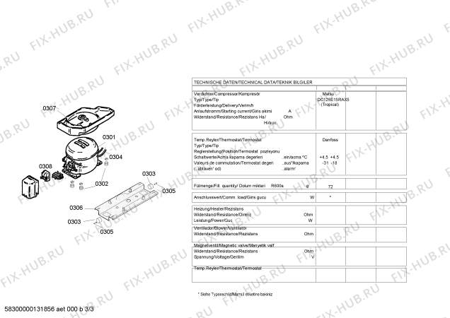 Схема №2 KDV25X03ME с изображением Дверь для холодильника Bosch 00246928