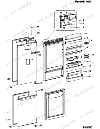 Взрыв-схема холодильника Ariston MBP2013F (F043643) - Схема узла