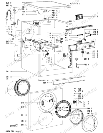 Схема №2 WA 5555 с изображением Обшивка для стиральной машины Whirlpool 481245217652
