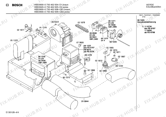 Взрыв-схема плиты (духовки) Bosch 0750462009 HBE6920 - Схема узла 04