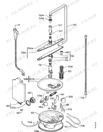 Взрыв-схема посудомоечной машины Juno Le Maitre JSI5560E - Схема узла Hydraulic System 272