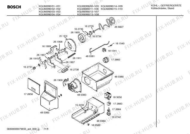 Схема №6 KGU66990 с изображением Переключатель для холодильной камеры Bosch 00429154