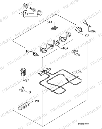 Взрыв-схема плиты (духовки) Electrolux EKG6700 - Схема узла Electrical equipment 268