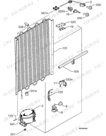 Взрыв-схема холодильника Zanker FR200 - Схема узла Cooling system 017