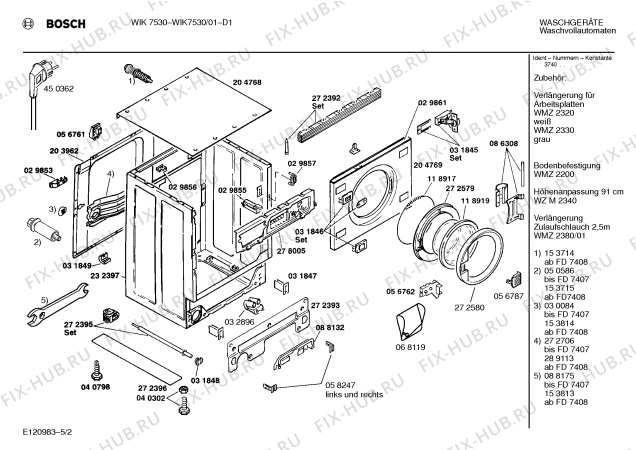 Взрыв-схема стиральной машины Bosch WIK7530 - Схема узла 02