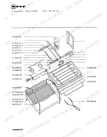 Взрыв-схема плиты (духовки) Neff 195303441 1344.81NOCSM - Схема узла 06