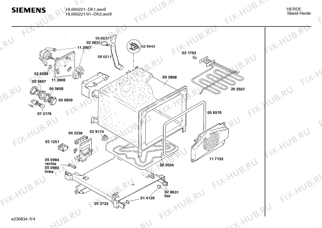 Взрыв-схема плиты (духовки) Siemens HL660221 - Схема узла 04
