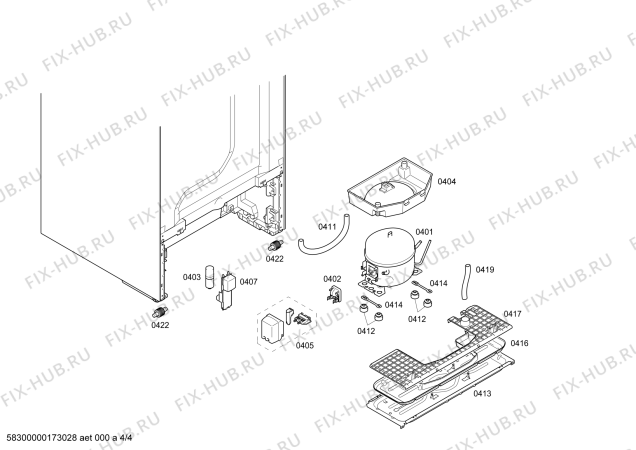 Взрыв-схема холодильника Siemens KG36DVI30G iQ500 - Схема узла 04