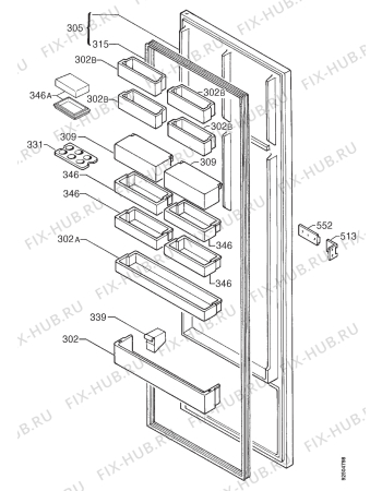 Взрыв-схема холодильника Aeg OEKO S.3244-4I - Схема узла Door 003