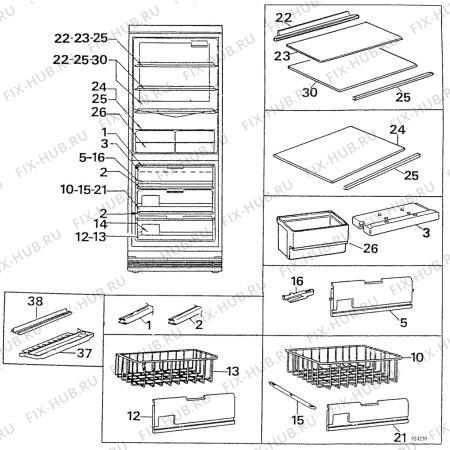 Взрыв-схема холодильника Arthurmartinelux AR3008W - Схема узла Accessories Refrigerator