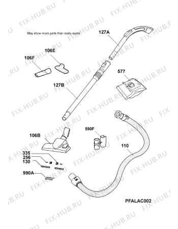 Взрыв-схема пылесоса Aeg ACX6204A - Схема узла Accessories