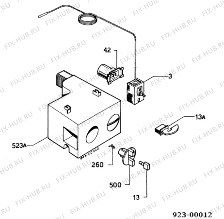 Взрыв-схема холодильника Zanussi ZP4140 - Схема узла Thermostat