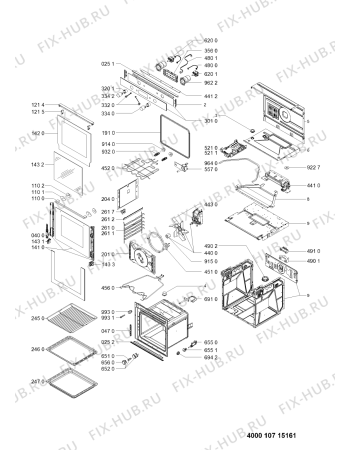 Схема №1 AKZM 754/IX с изображением Панель для плиты (духовки) Whirlpool 481010716671