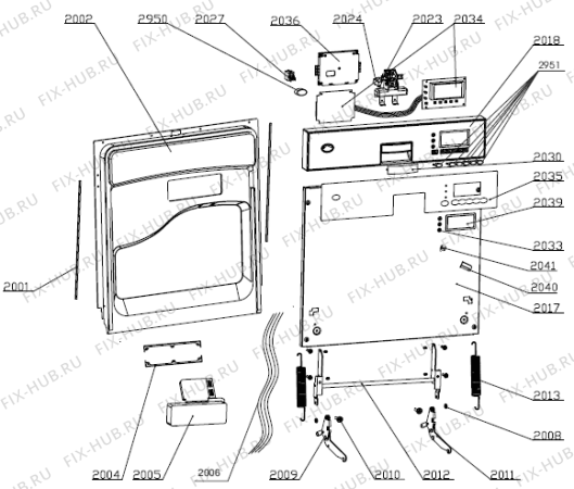 Схема №1 MI61210X (234511, WQP12-9346B) с изображением Панель управления для посудомоечной машины Gorenje 290981