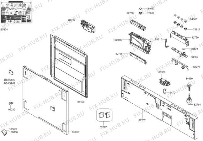 Взрыв-схема посудомоечной машины Gorenje GV63324X-1 (453668, PMS60I) - Схема узла 02