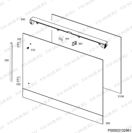 Взрыв-схема плиты (духовки) Electrolux EOR3420AOW - Схема узла Door