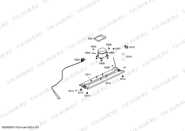 Взрыв-схема холодильника Bosch KSU317224H BOSCH - Схема узла 03