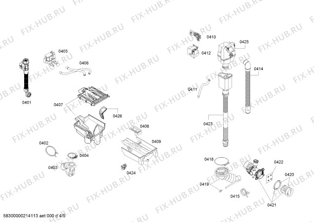 Взрыв-схема стиральной машины Bosch WAU28549TC - Схема узла 04