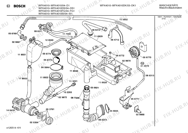 Схема №3 WFK4010DS WFK4010 с изображением Панель для стиралки Bosch 00119999