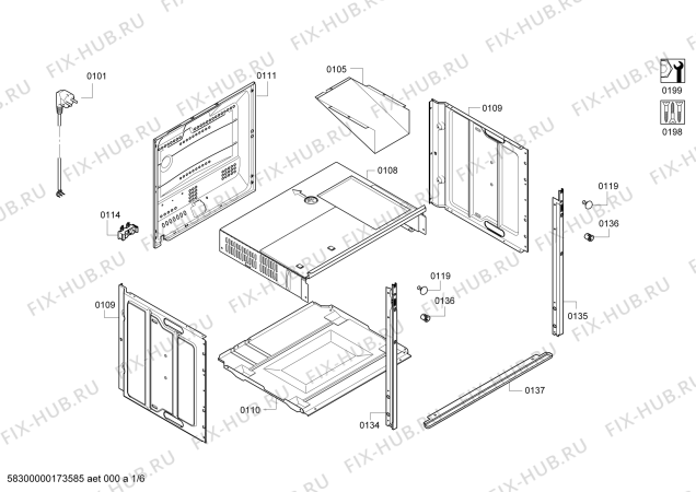 Схема №3 E35K42N3 с изображением Панель управления для плиты (духовки) Bosch 00745015