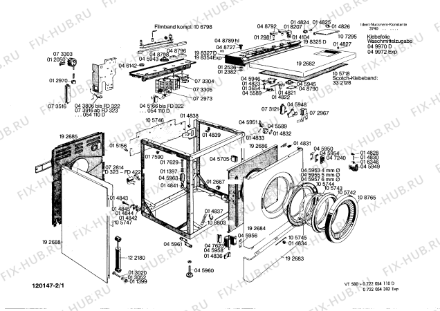 Схема №2 0722054111 VT590 с изображением Плата для стиральной машины Bosch 00105718