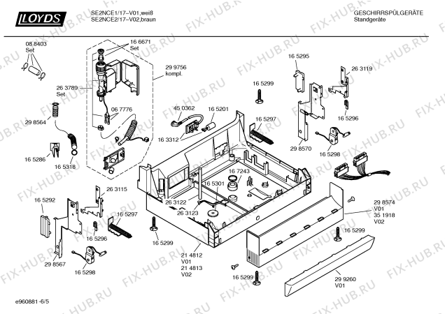 Схема №5 SE24430FF с изображением Столешница для посудомоечной машины Bosch 00214581