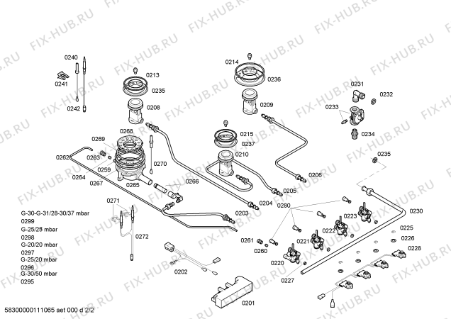 Схема №1 T2596N0AU Neff с изображением Газовый кран для плиты (духовки) Bosch 00496302