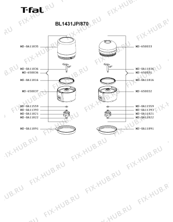 Схема №2 BL143GJP/870 с изображением Чаша для электроблендера Seb MS-650033