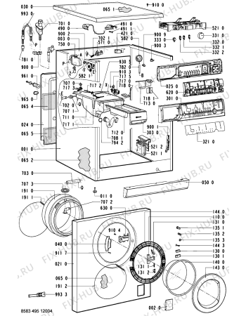 Схема №1 WAK 1600 EX-NL с изображением Обшивка для стиралки Whirlpool 481245212706