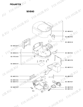 Взрыв-схема техники по уходу за телом Rowenta MH840 - Схема узла MH840IT_.__2