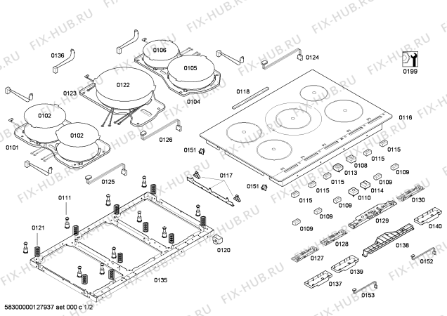 Схема №1 EH95S501 inducc.siemens.90.5i.multi_slider.prf+bs с изображением Стеклокерамика для электропечи Siemens 00680048