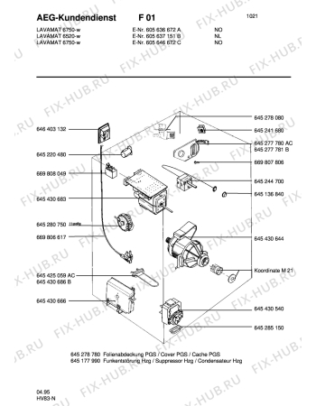 Взрыв-схема стиральной машины Aeg LAV6520 SENS. - Схема узла Electrical equipment