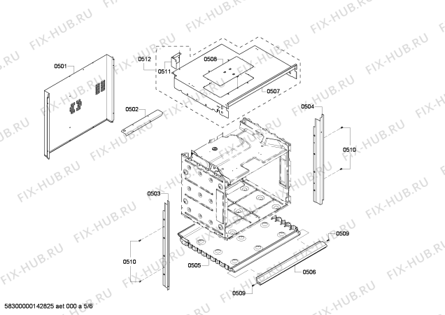 Схема №5 HBN5450UC с изображением Интерфейс для плиты (духовки) Bosch 00681273