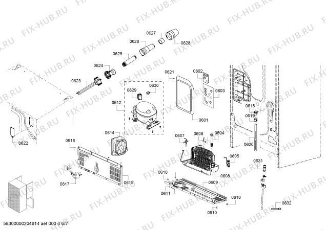 Взрыв-схема посудомоечной машины Bosch B21CT80SNS - Схема узла 06