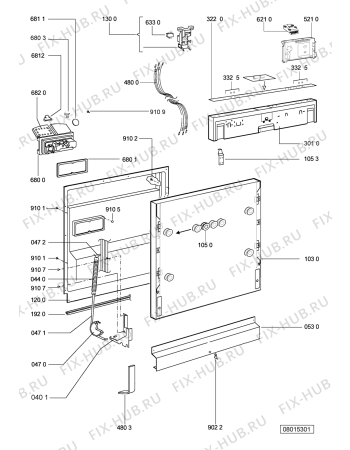 Схема №2 ADG 7440/2 с изображением Панель для посудомоечной машины Whirlpool 480140100157